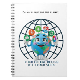 Caderno Espiral Seu Futuro Seus Passos Dia da Terra Sustentabilida