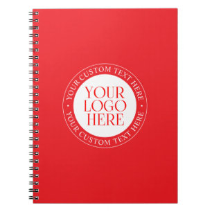 Caderno Espiral Seu logotipo ou outra imagem Vermelho e Branco N