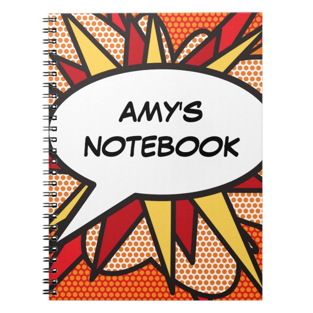 Caderno Espiral Seu Mensagem Balão de Fala Diversão Retro Quadrinh (Frente)