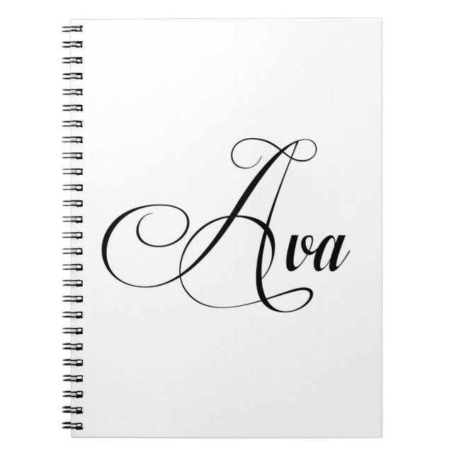 Caderno Espiral Seu Nome É Ava Calliografia (Frente)