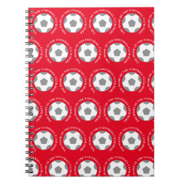 Caderno Espiral Seu Time de Futebol de Vermelho