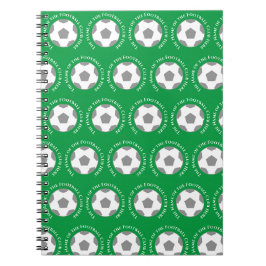 Caderno Espiral Seu Time de Futebol em Verde