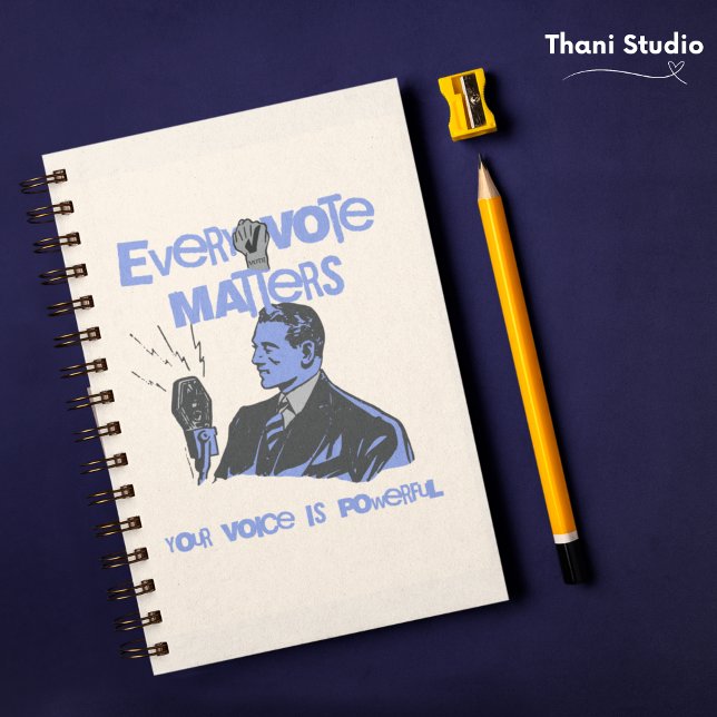 Caderno Espiral Seu Voto Importa Eleição Azul Político Impresso (Criador carregado)