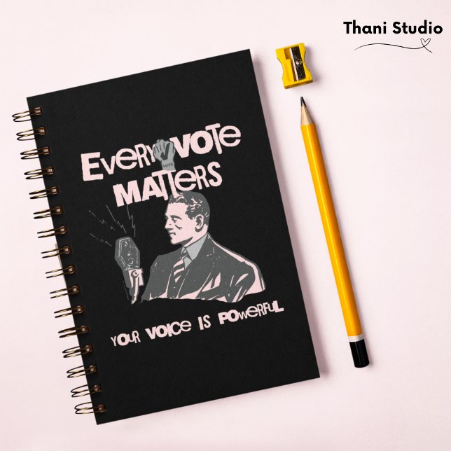 Caderno Espiral Seu Voto Importa Eleição Rosa Política Impresso (Criador carregado)