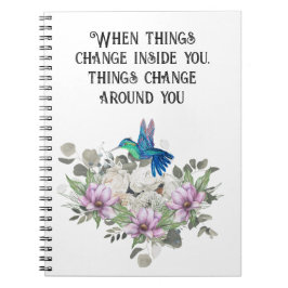 Caderno Espiral Shabby chic flowers art and selflove quote