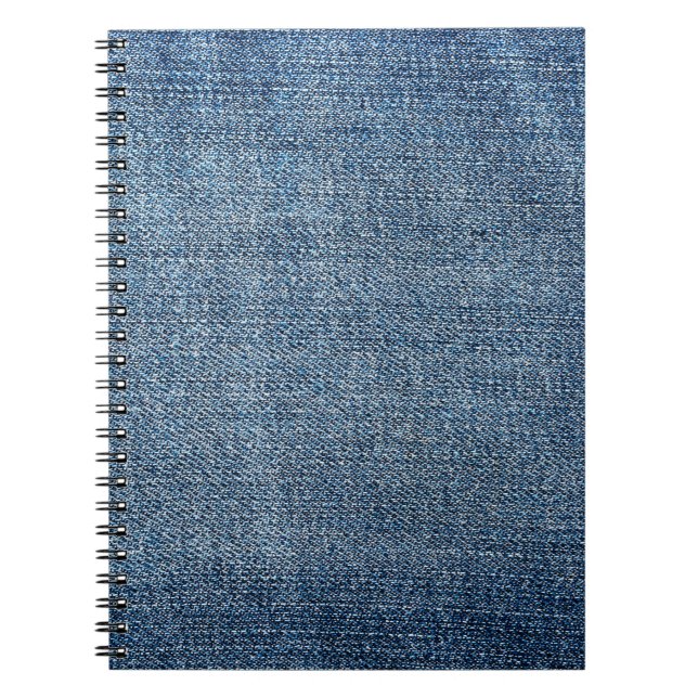 Caderno Espiral Shabby denim textura para fundo. Jeans azuis (Frente)