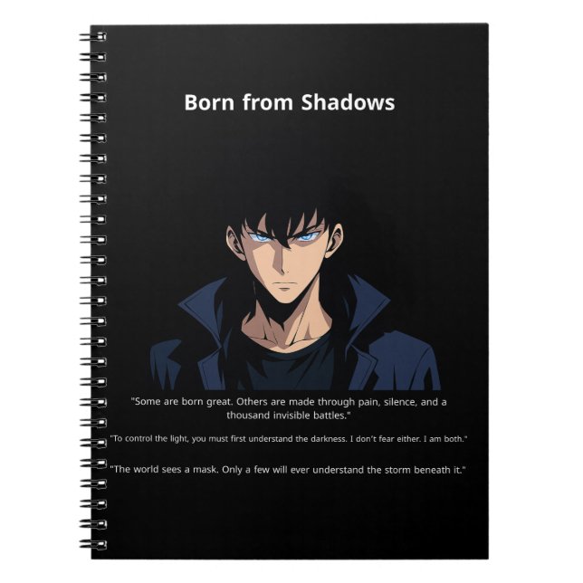 Caderno Espiral "Shadow Reborn" "A Força Silenciosa" (Frente)