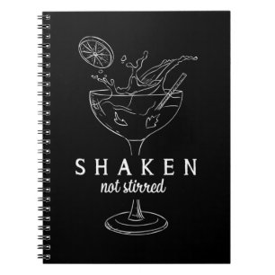 Caderno Espiral Shaken Martinis Bebendo Álcool Engraçado Barman