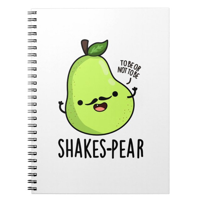 Caderno Espiral Shakes-pear Piada Pera Fruta Trocadilho  (Frente)