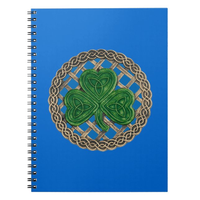 Caderno Espiral Shamrock Azul No Notebook Espiral De Números Celta (Frente)