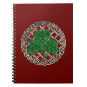 Caderno Espiral Shamrock Vermelho No Notebook Céltico Knox