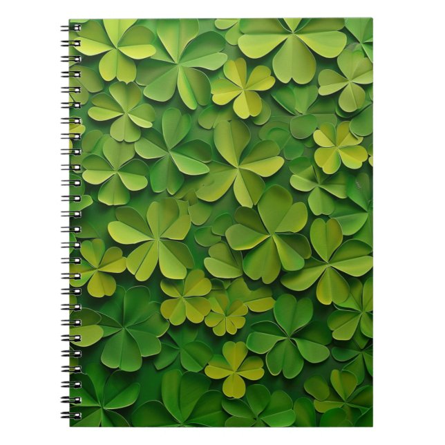 CADERNO ESPIRAL SHAMROCKS VERDE IRLANDÊS DA COBERTURA CELTICA (Frente)