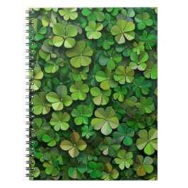CADERNO ESPIRAL SHAMROCKS VERDE IRLANDÊS DA COBERTURA CELTICA