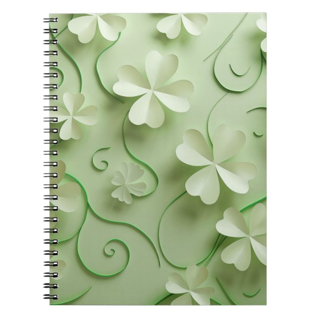 CADERNO ESPIRAL SHAMROCKS VERDE IRLANDÊS DA COBERTURA CELTICA (Frente)