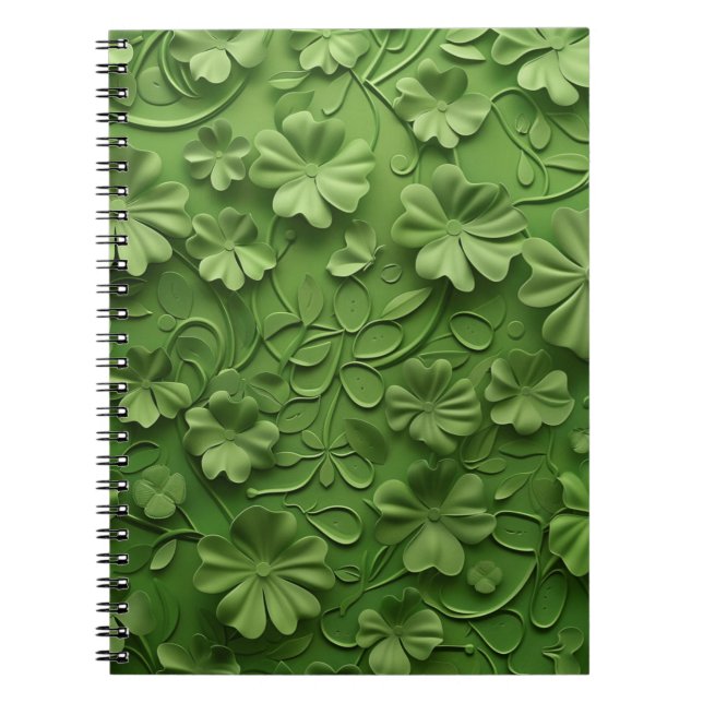 CADERNO ESPIRAL SHAMROCKS VERDE IRLANDÊS DA COBERTURA CELTICA (Frente)