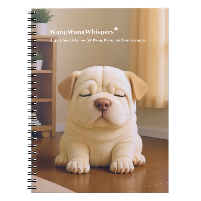 Caderno Espiral Shar Pei Puppy - Soft Serenity by WangWang (Frente)