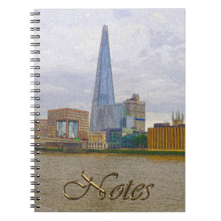 Caderno Espiral Shard, Thames River, Londres, Inglaterra