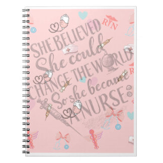 Caderno Espiral She Believed She Could -- RN Pastel Notebook