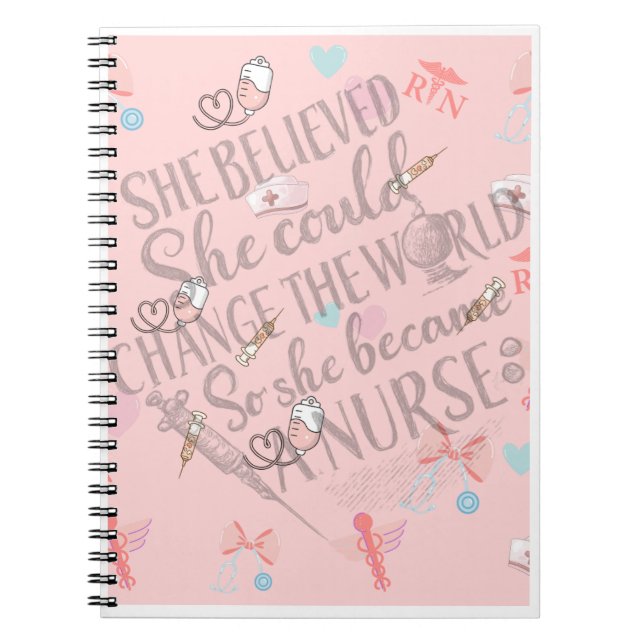Caderno Espiral She Believed She Could -- RN Pastel Notebook (Frente)