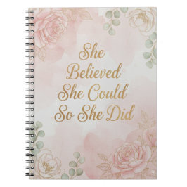 Caderno Espiral She Believed She Could, So She Did Journal