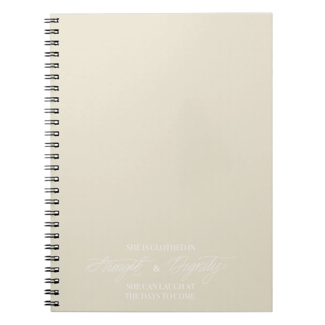 Caderno Espiral She Is Clothed In Strength and Dignity Notebook (Frente)