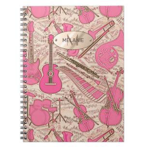 Caderno Espiral Sheet Music and Instruments Pink/Ivory ID481