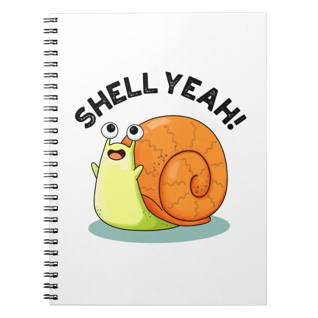 Caderno Espiral Shell Sim Cole Snail Pun (Frente)