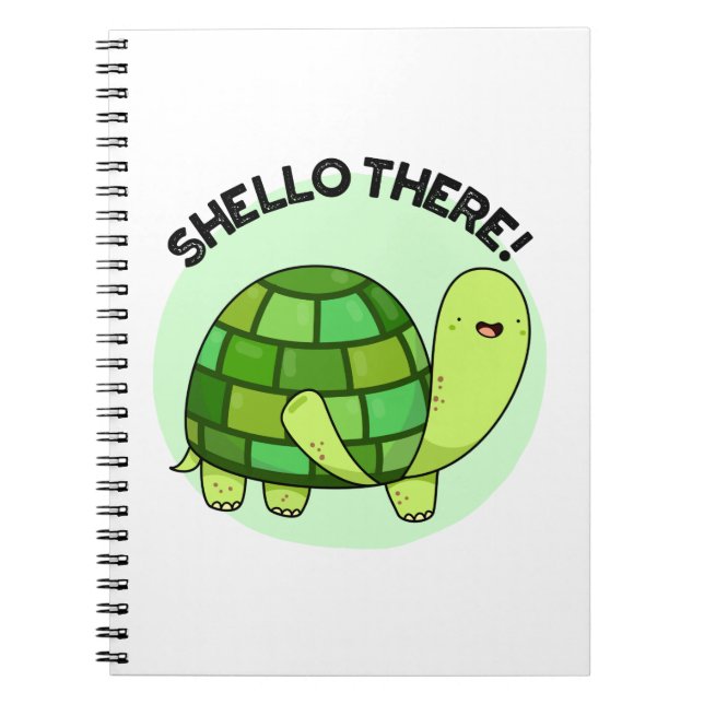 Caderno Espiral Shello There Piada de Tartaruga Engraçada  (Frente)
