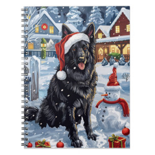 Caderno Espiral Shepherd Dog Winter Wonderland Christmas