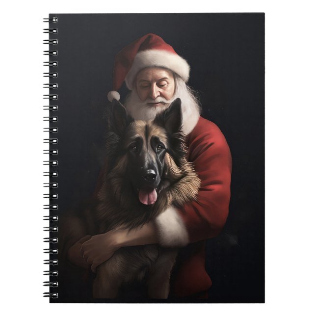 Caderno Espiral Shepherd Santa Claus Festivo Natal (Frente)
