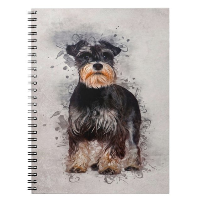 Caderno Espiral Sherpa Fleece |Schnauzer Comfy Cozy Fleece (Frente)