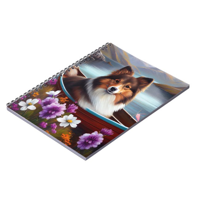 Caderno Espiral Shetland Sheepdog em um remo: Uma aventura cêntric (Left Side)