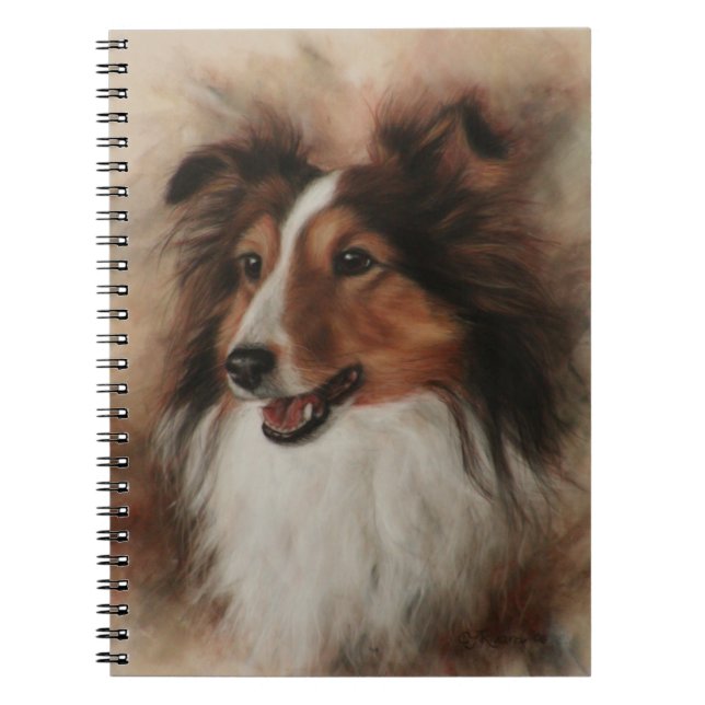 Caderno Espiral Shetland Sheepdog Sheltie sorrindo (Frente)