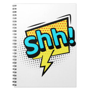 Caderno Espiral Shh, citações engraçadas silenciosas