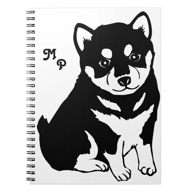 Caderno Espiral Shiba Inu Cuppy Art Monograma (Frente)
