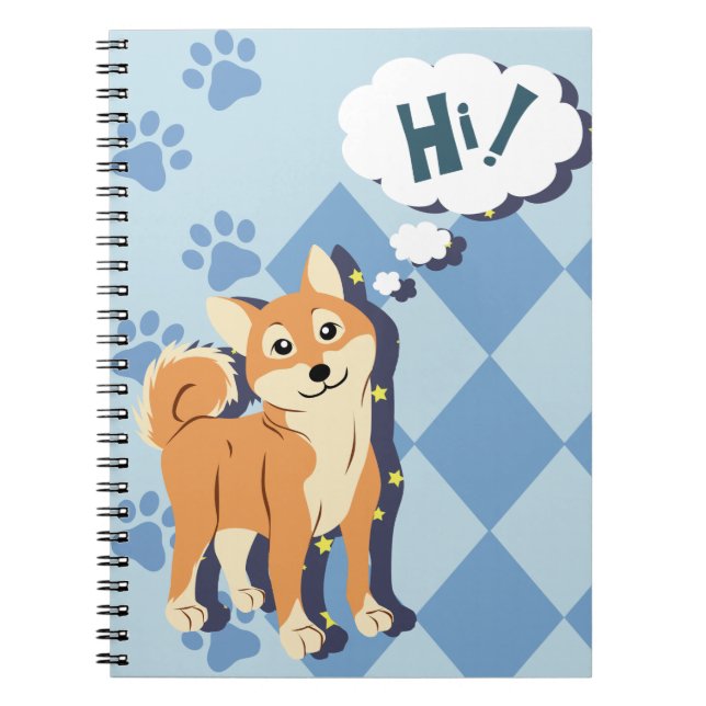 Caderno Espiral Shiba pensativo Inu (Frente)