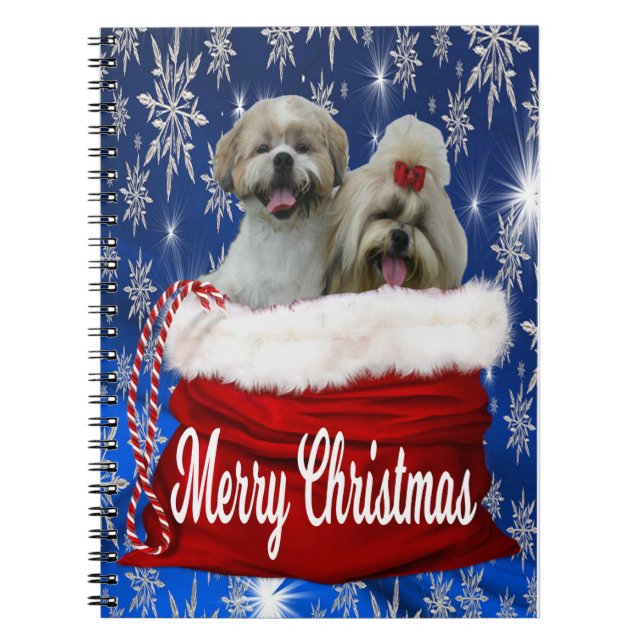 Caderno Espiral Shih tzu Christmas (Frente)