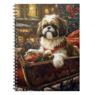 Caderno Espiral Shih Tzu Christmas Fesason Season