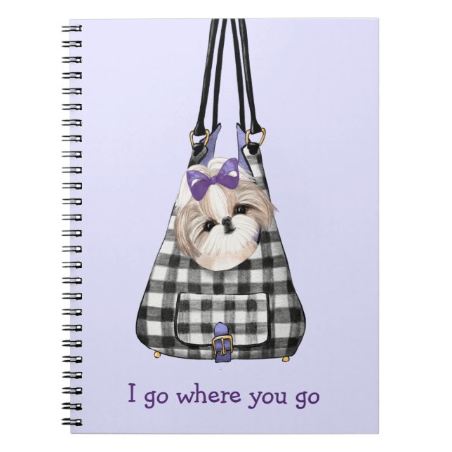 Caderno Espiral Shih Tzu Dog em um notebook Bag (Frente)