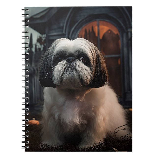 Caderno Espiral Shih Tzu Halloween Scary (Frente)