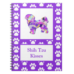 Caderno Espiral Shih Tzu Silhouette Paw Cuple PY&B