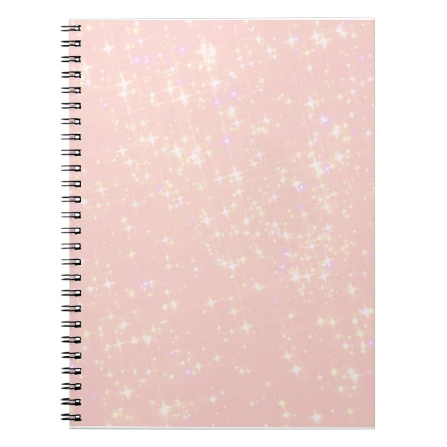 Caderno Espiral Shimmer Rosa Esmagado - Adicionar Texto, Monograma (Frente)