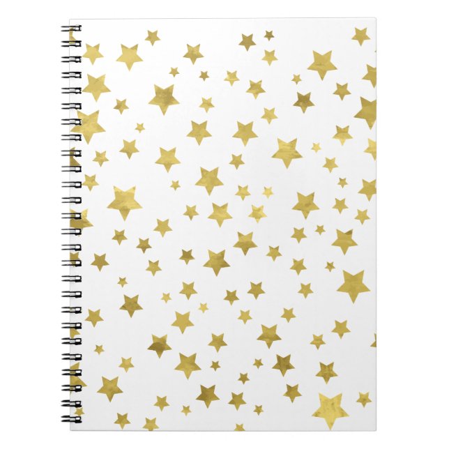 Caderno Espiral Shimmery Goldstars - Padrão de Ouro (Frente)