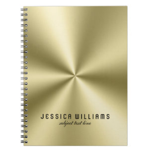 Caderno Espiral Shiny Meta;;ic Faux Stainless Steel Look