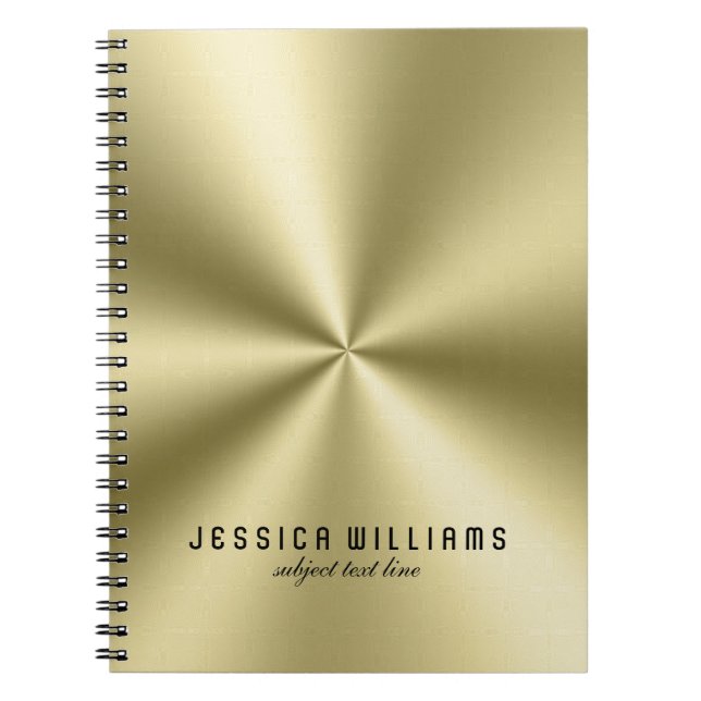 Caderno Espiral Shiny Meta;;ic Faux Stainless Steel Look (Frente)