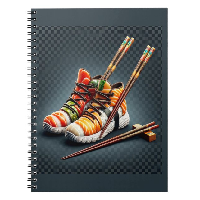 Caderno Espiral Shoeshi ME - Sneaker Sushi Único (Frente)