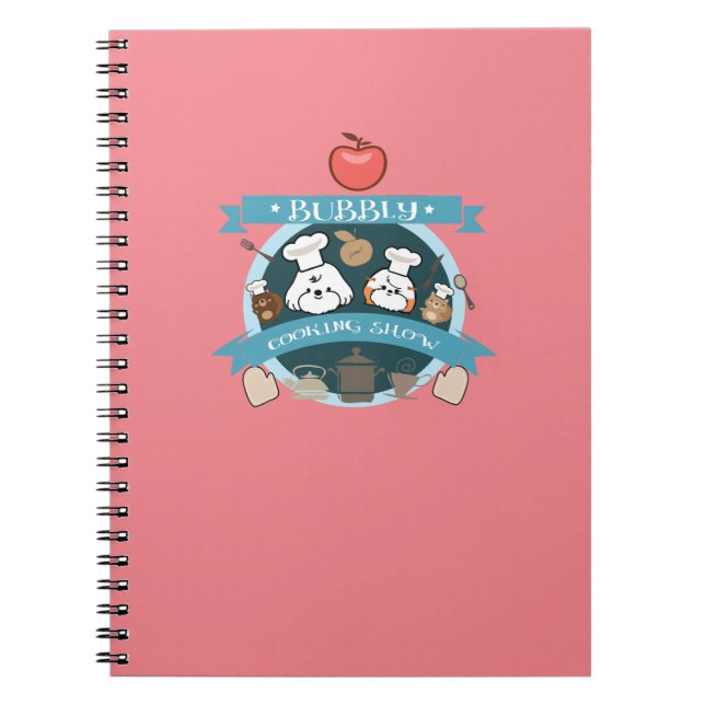 Caderno Espiral show de cozinhar do chef bubble (Frente)