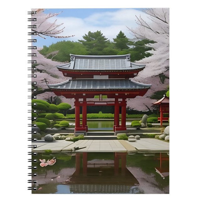 Caderno Espiral Shrine do Jardim Florestal Sakura (Frente)