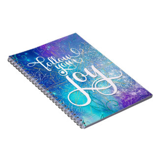 Caderno Espiral Siga a sua alegria - arte de afirmação Aqua