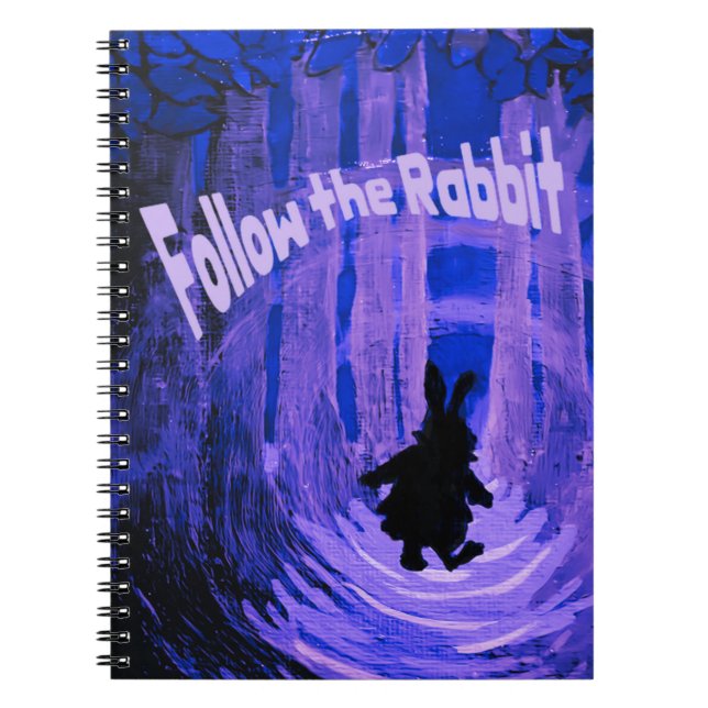Caderno Espiral Siga o Rabbit Notebook Wonderland inspirado (Frente)